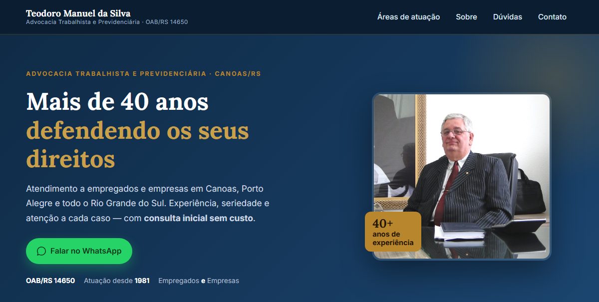 Site Teodoro Advocacia